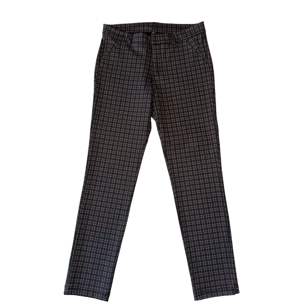 Kut From The Kloth Stretchy Plaid Pant Womens 12S Pink/Black/Gray Skinny